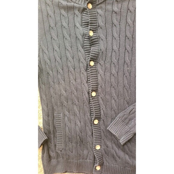 Brooks Brothers Supima Cotton Cardigan Sweater Men's XXL Cable Knit Navy Blue - Picture 8 of 9